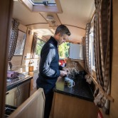 Interior of the narrowboat.